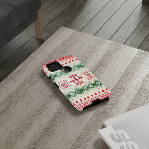 Icelandic Watercolor inspired by Christmas Sweaters - Impact Resistant Phone Case